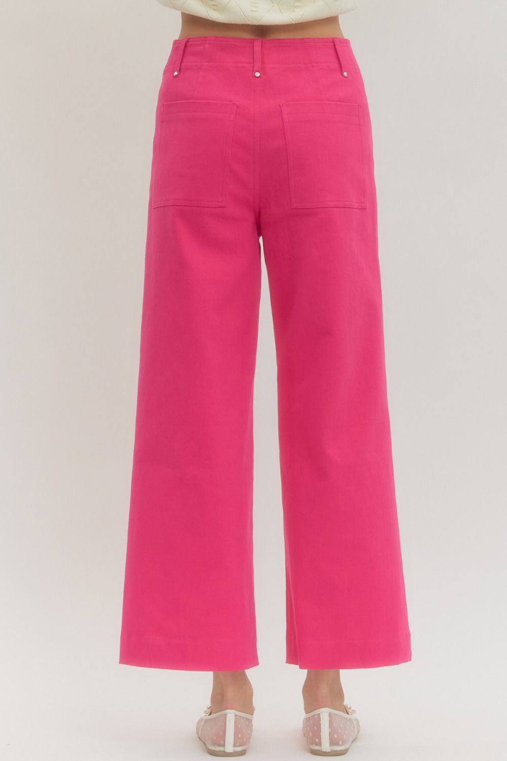 Tailored Ease Wide Leg Pants, Hot Pink