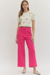Tailored Ease Wide Leg Pants, Hot Pink