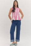 Stripe Flare Peplum Tank