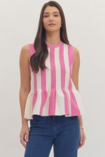 Stripe Flare Peplum Tank