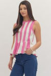 Stripe Flare Peplum Tank