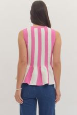 Stripe Flare Peplum Tank