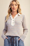 Vintage Stripe Henley Top
