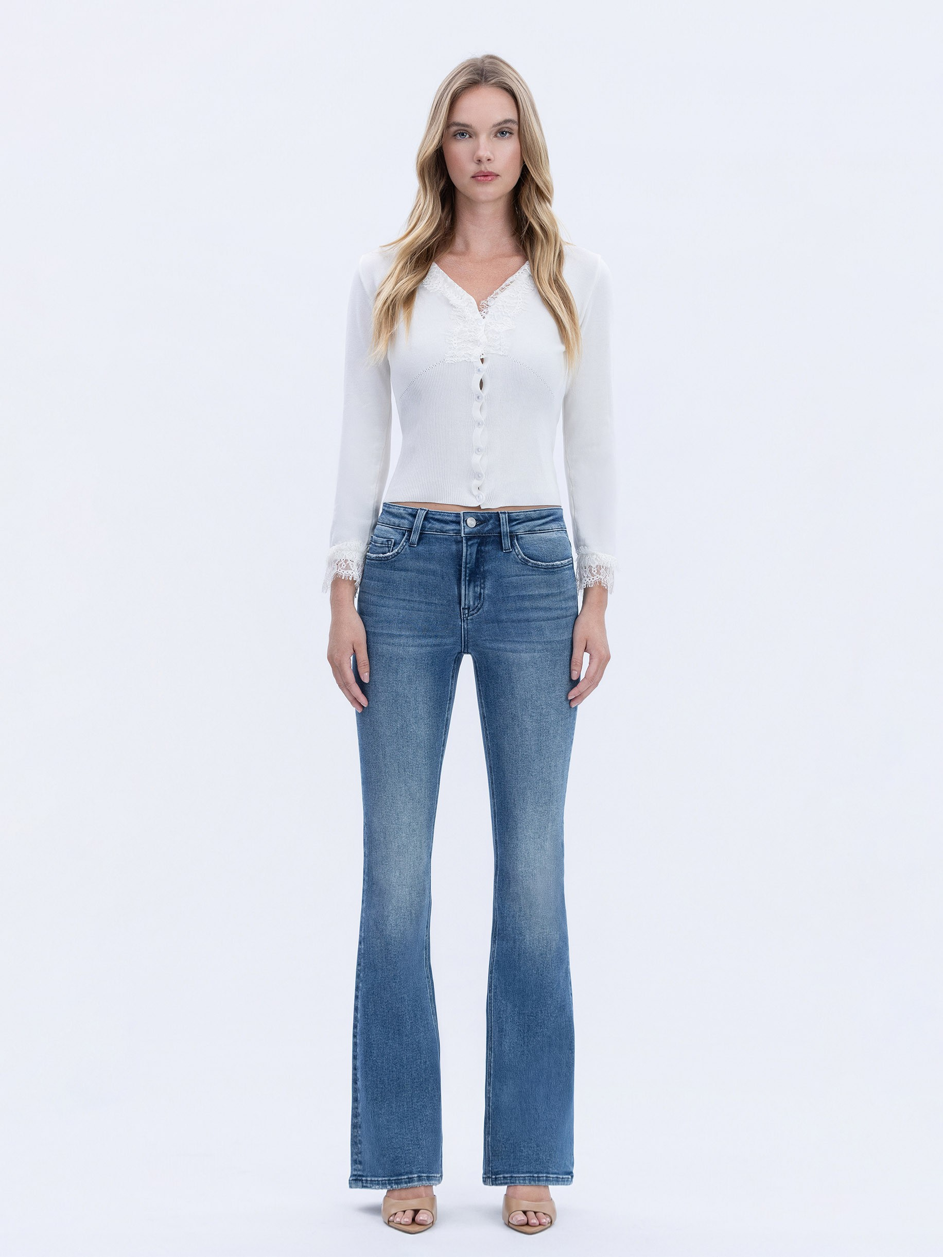 High Rise Full Length Bootcut Jeans Vervet