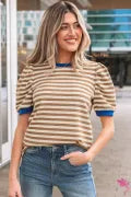 Timeless Stripes Puff Top