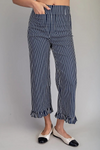Ruffled Hem Straight Leg Pants