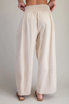 Mineral Washed Wide Leg Pants, Tan