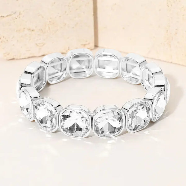 Square Cut Gem Bracelet, Clear