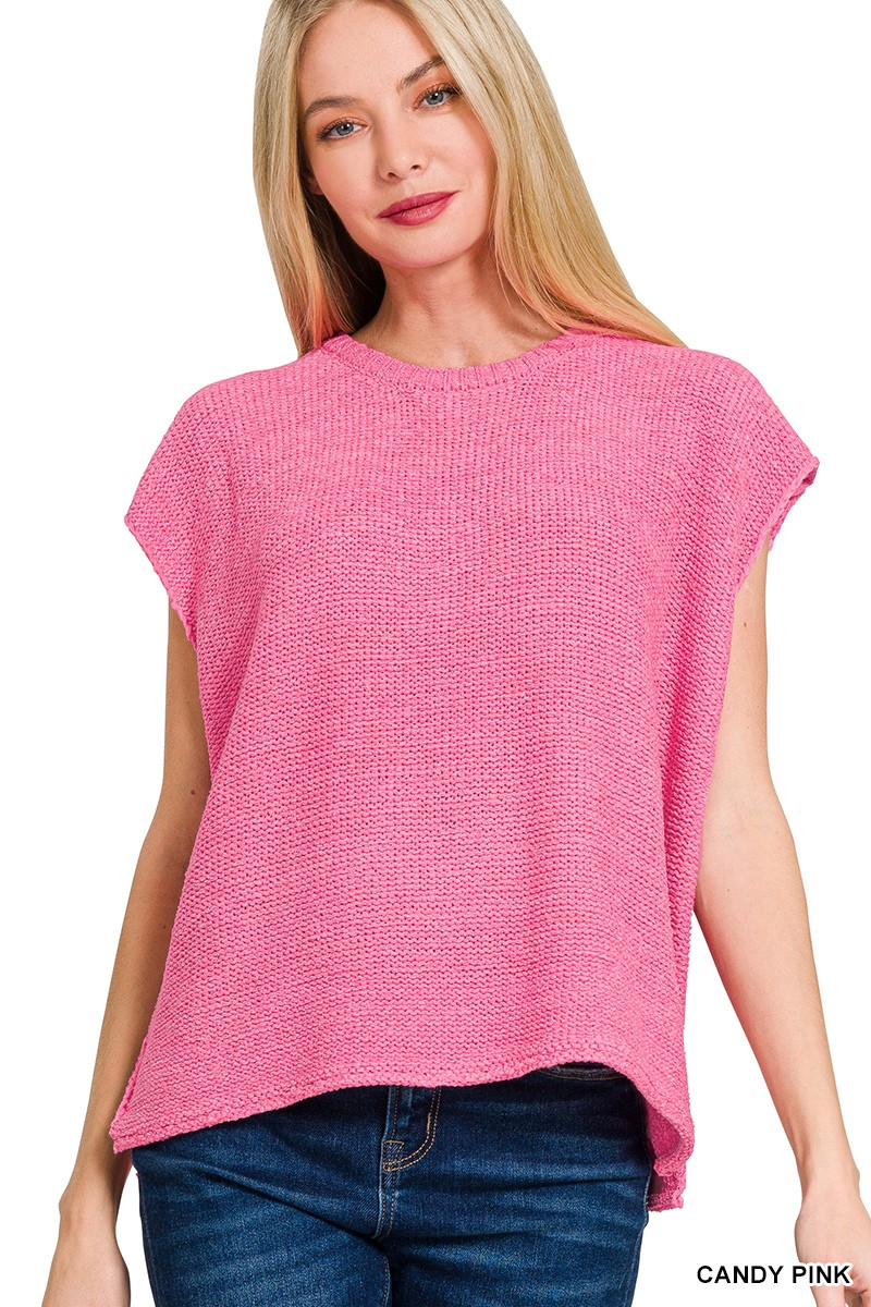 Oversized Crew Neck Sweater Vest