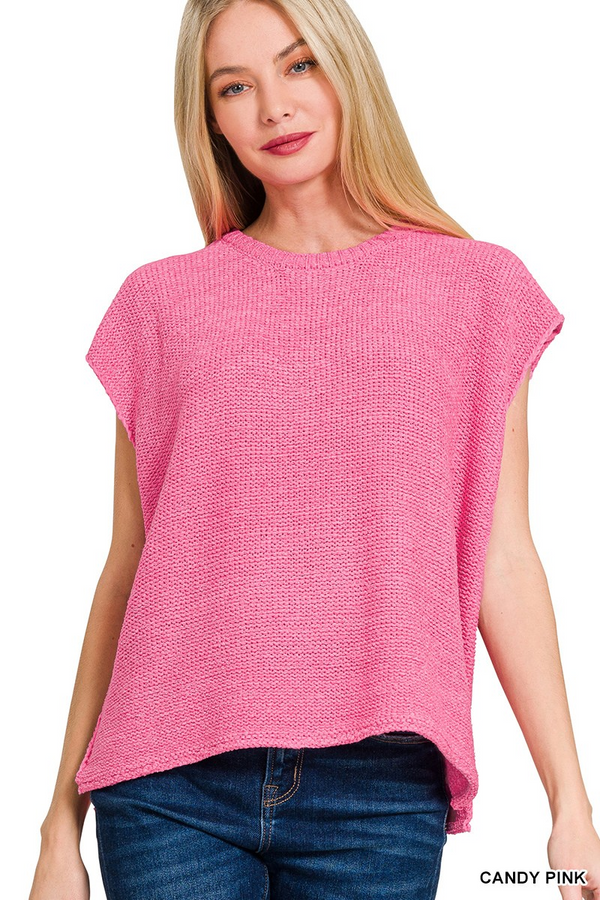 Oversized Crew Neck Sweater Vest