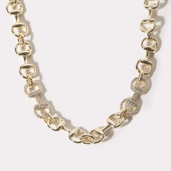 Horse Bit CZ Detailed Necklace