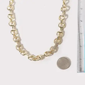 Horse Bit CZ Detailed Necklace