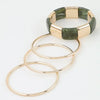 Olive Tortoise & Gold Bracelet Set
