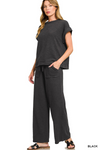 Cotton Slub Short Sleeve Tee & Long Pants Set