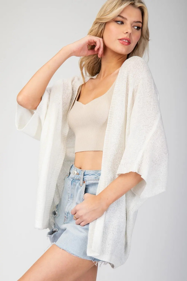 Dolman Short Sleeve Cardigan