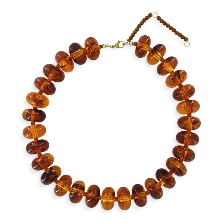 Oversized Candy Necklace, Honey Amber