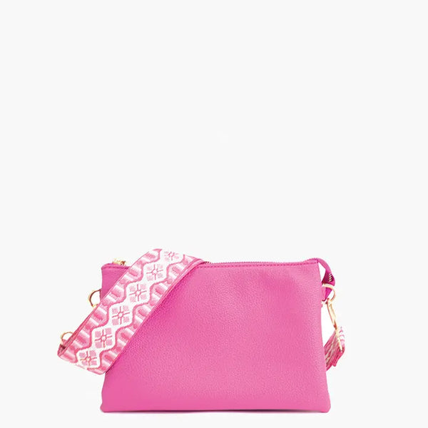 Izzy Crossbody w/ Guitar Strap-Hot Pink