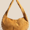 Metallic Studded Suede Hand Bag