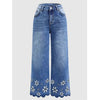 Heritage Bloom Embroidered Wide-Leg Jeans