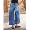 Heritage Bloom Embroidered Wide-Leg Jeans