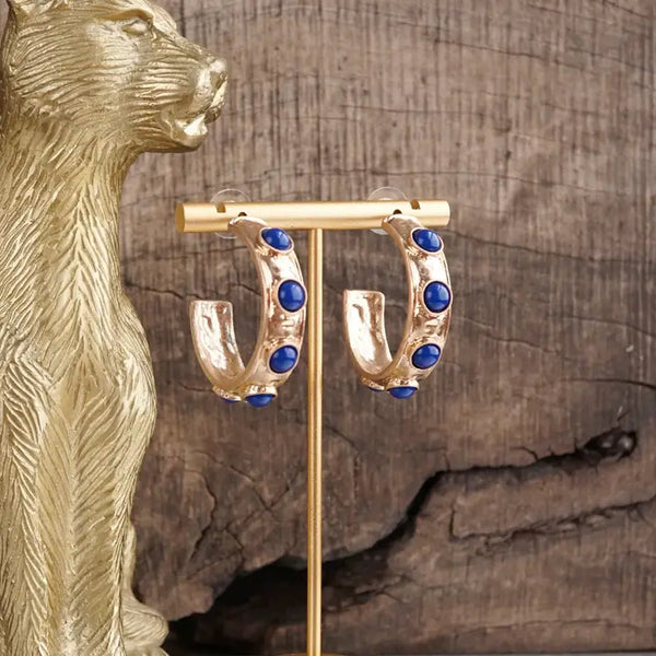 Jeweled Bubble Hoop Earrings