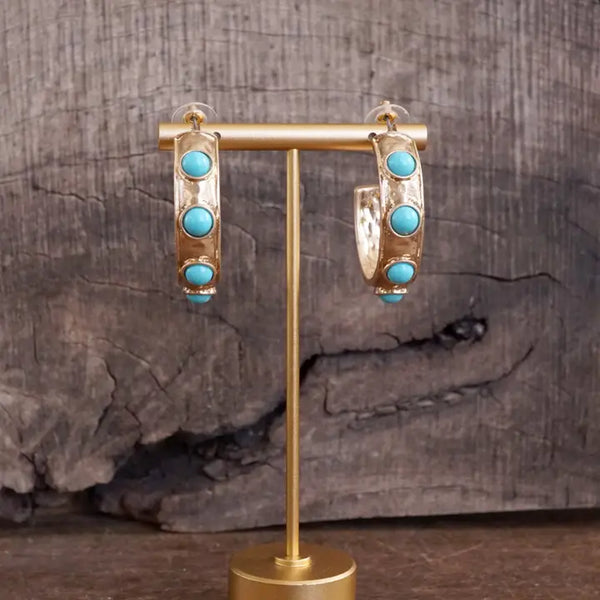 Jeweled Bubble Hoop Earrings