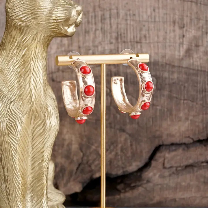 Jeweled Bubble Hoop Earrings