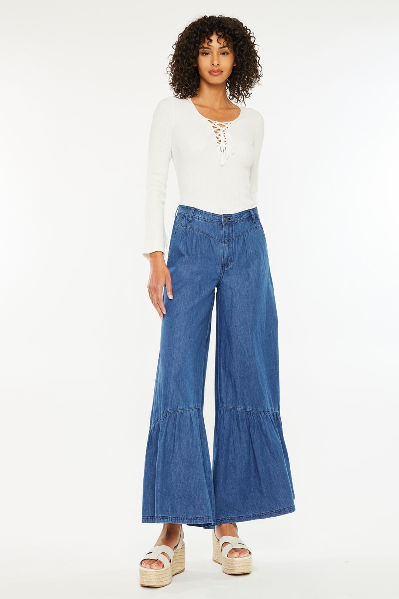 Jeans With Ruffle Bottom KanCan Playful Ruffle Bottom Jeans