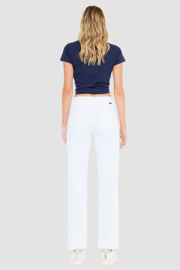 KanCan White Denim with Frayed Edges