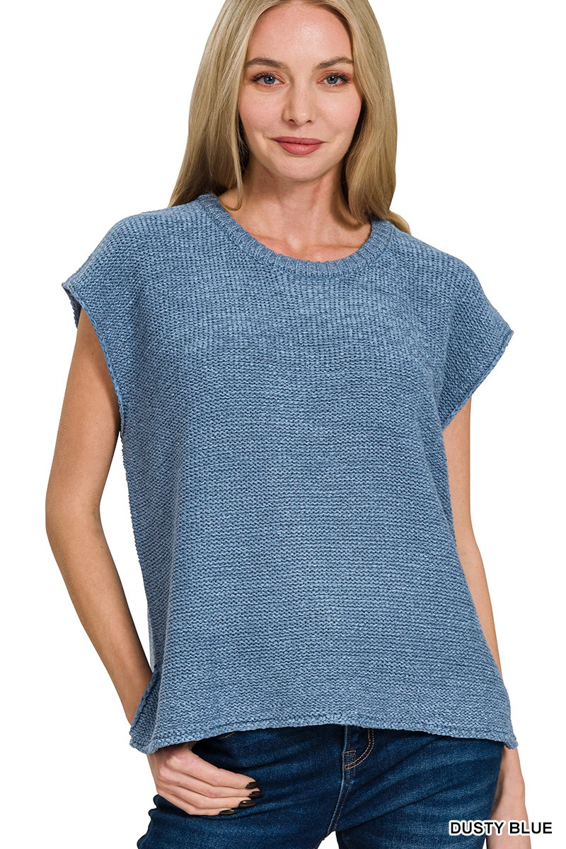 Oversized Crew Neck Sweater Vest