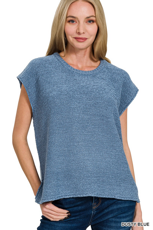 Oversized Crew Neck Sweater Vest