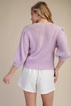 Puff Button Babe Sweater,  Lavender