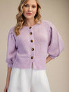 Puff Button Babe Sweater,  Lavender