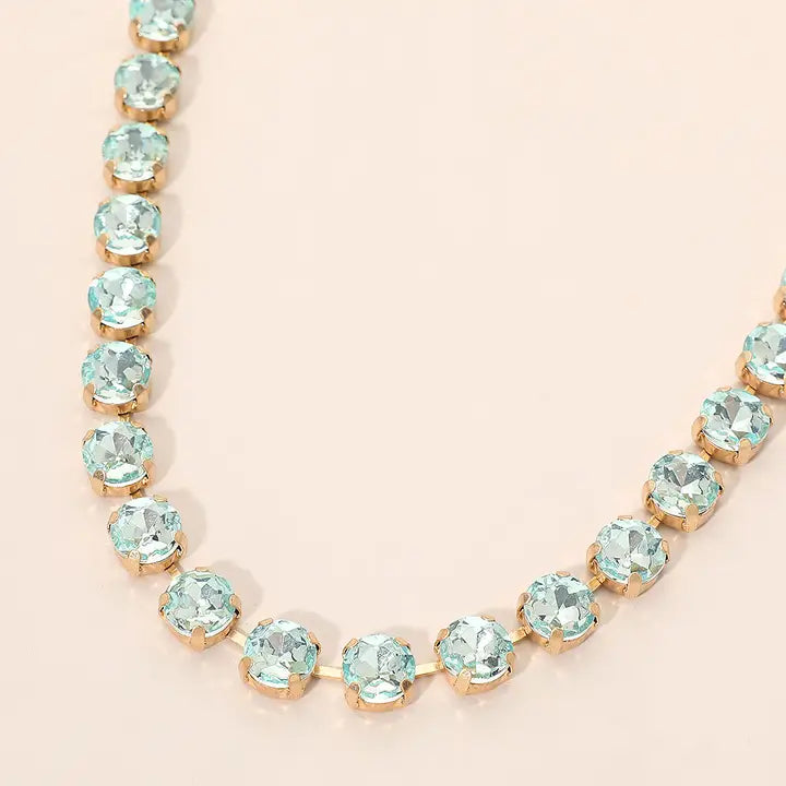 Crystal Elegance Tennis Necklace, Mint