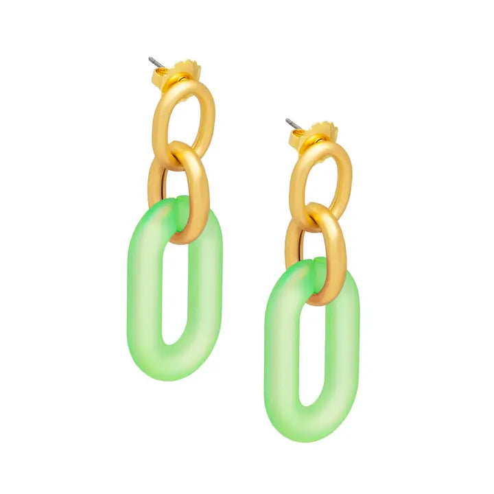 Resin Oval Link Drop Earring