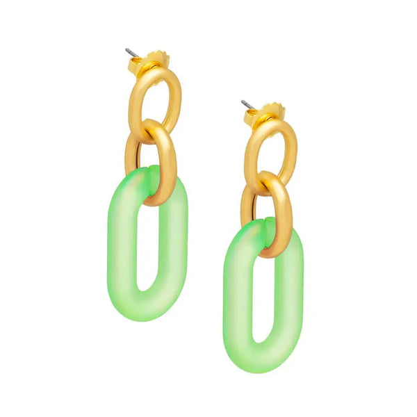 Resin Oval Link Drop Earring
