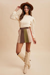Color Block Sweater Mini Skirt