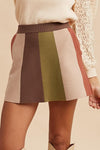Color Block Sweater Mini Skirt