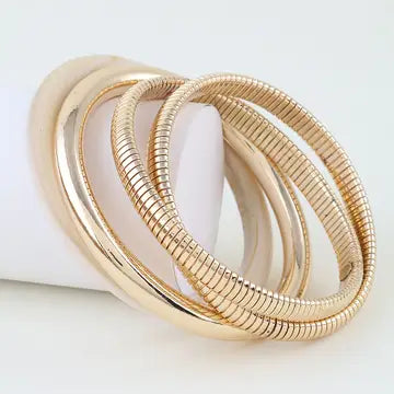 Gold Mixed Bangle Set