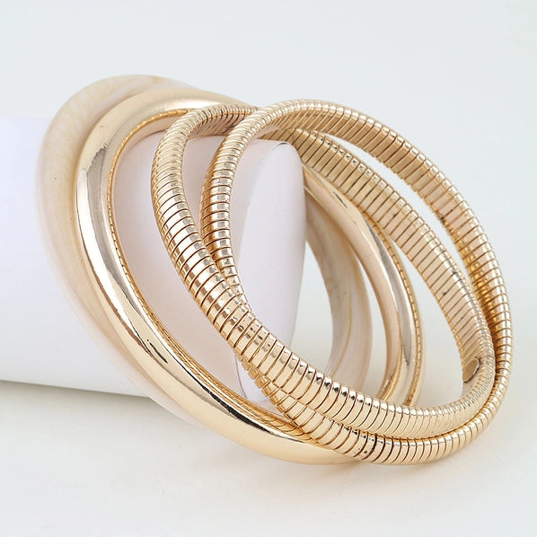 Gold Mixed Bangle Set