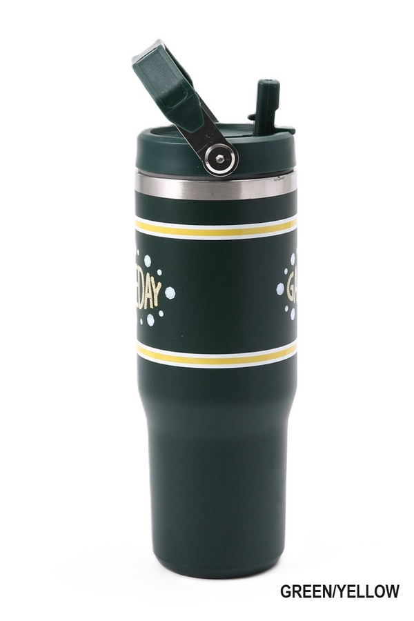 Game Day 30oz Stainless Steel Flip Straw Tumbler