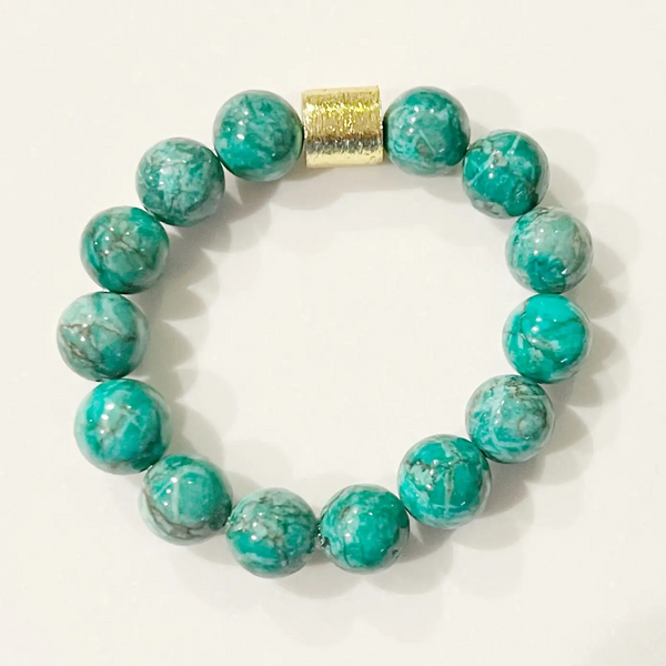 Gemstone Stone Beaded Stretch Bracelet