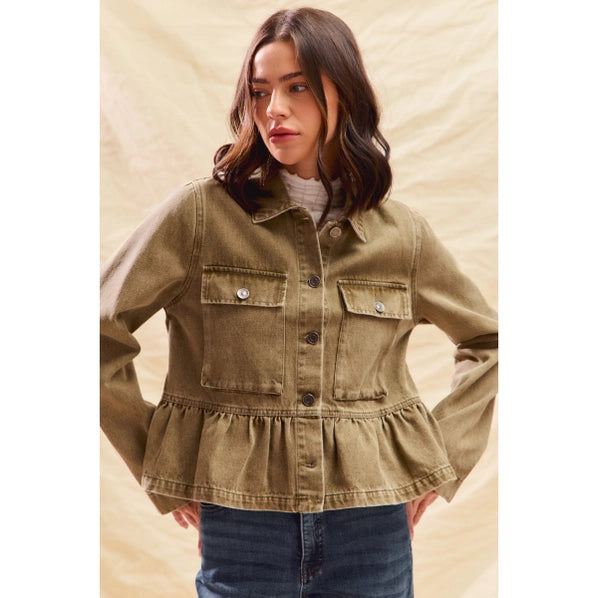 Olive Darling Denim Jacket