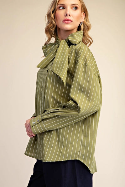 Bow About It Striped Blouse