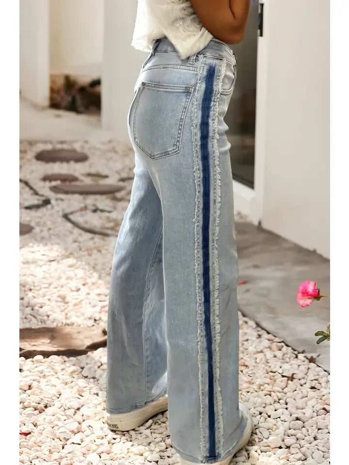 Frayed Side Panel Shift Jeans