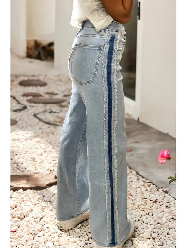 Frayed Side Panel Shift Jeans