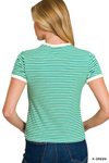 Striped Contrast Trim Tee