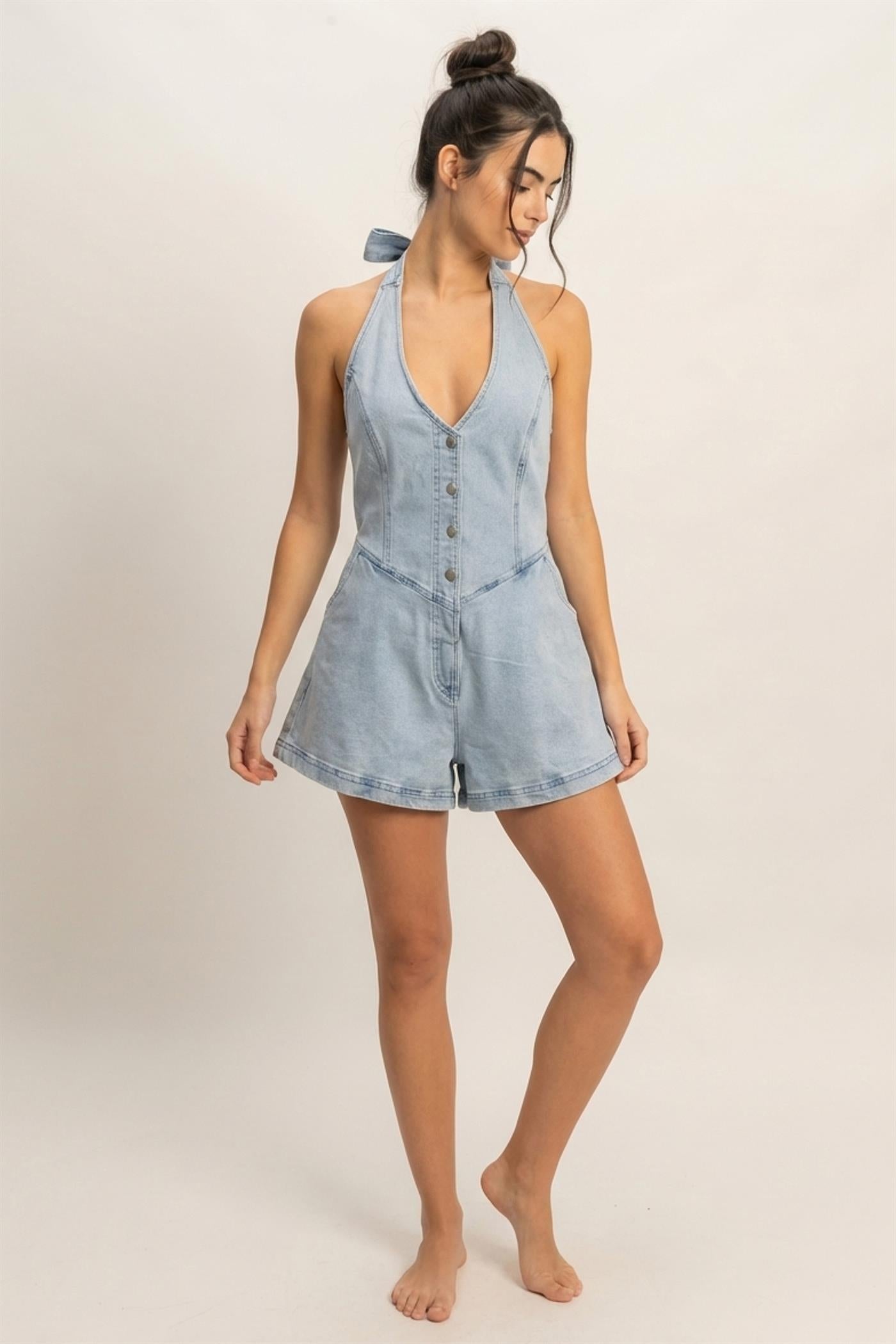 Savannah Breeze Denim Romper
