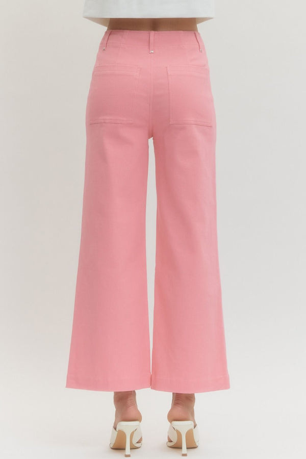 Tailored Ease Wide Leg Pants, Pink