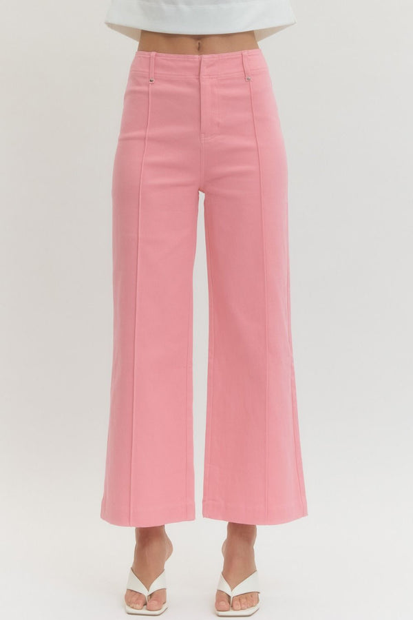 Tailored Ease Wide Leg Pants, Pink
